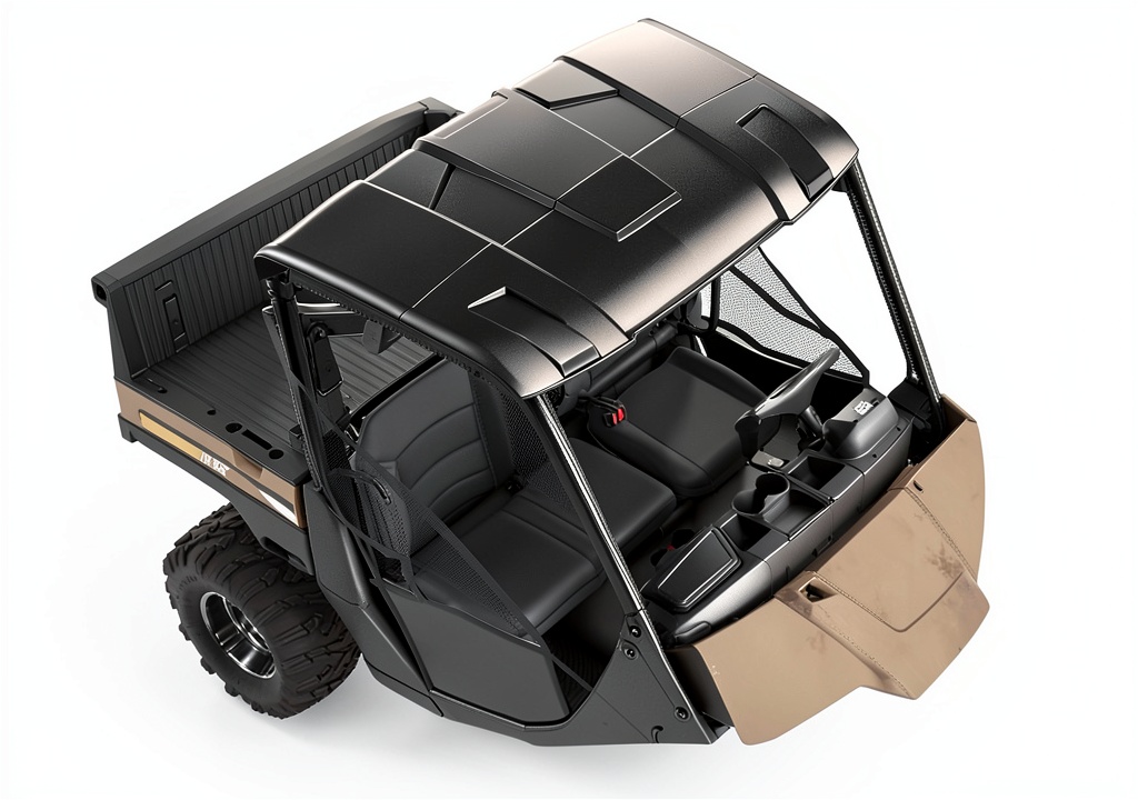SAUTVS Black Polyethylene UTV Roof on a Polaris Ranger