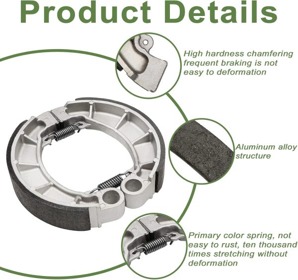 Front Brake Pads and Rear Brake Shoes for Honda Rancher 420 TRX420 FM FE TM TE 2007-2021 Fourtrax Rancher 420 2x4 4x4-1