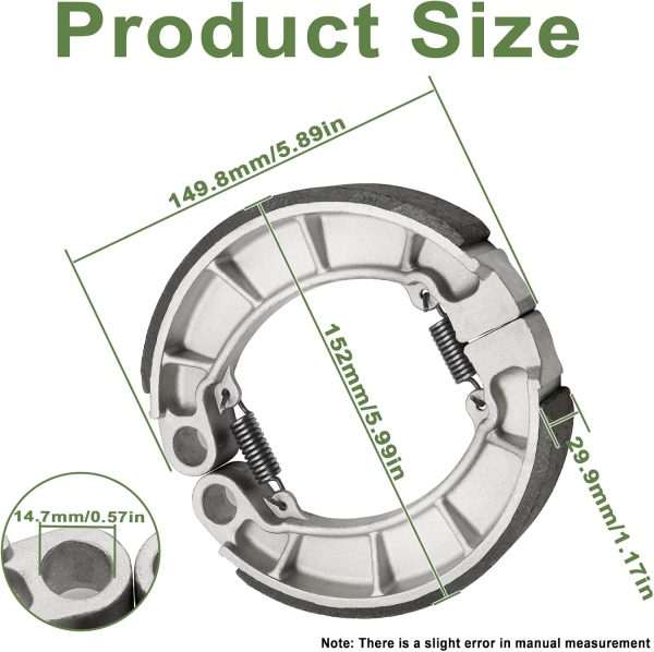 Front Brake Pads and Rear Brake Shoes for Honda Rancher 420 TRX420 FM FE TM TE 2007-2021 Fourtrax Rancher 420 2x4 4x4-3