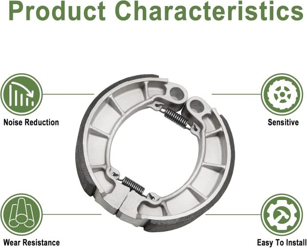 Front Brake Pads and Rear Brake Shoes for Honda Rancher 420 TRX420 FM FE TM TE 2007-2021 Fourtrax Rancher 420 2x4 4x4-2
