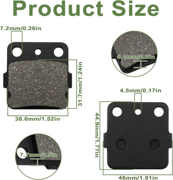 Front Brake Pads and Rear Brake Shoes for Honda Rancher 420 TRX420 FM FE TM TE 2007-2021 Fourtrax Rancher 420 2x4 4x4-4